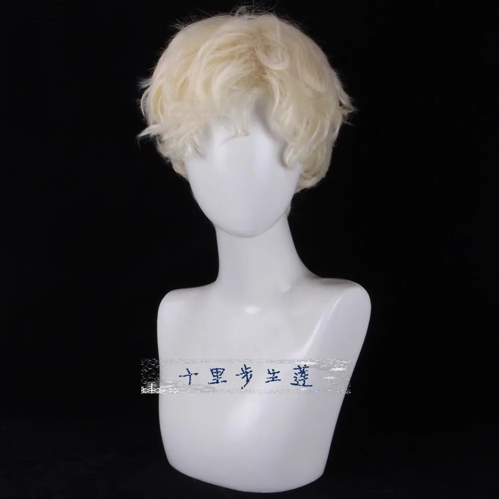 Young Men red short wavy wig Ron red cosplay hair orange short hair costumes