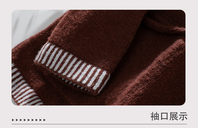 Single Breasted Knitted Jumpers Women Spliced Sweater V Neck Cardigan Casual Loose Fit Print Sweaters Slight Strech Buttons