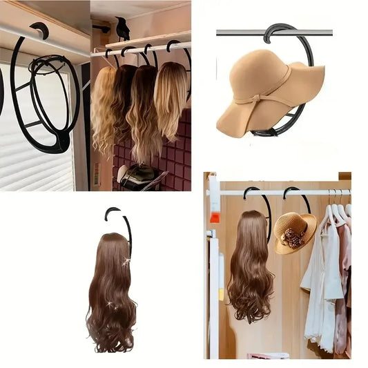 Portable Collapsible Wig Hanger Stand - Durable Hanging Holder for Lace Front Wigs