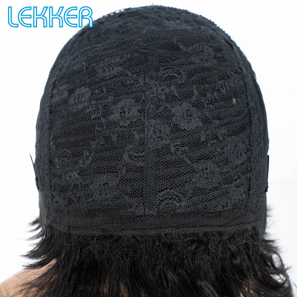 Lekker Short Pixie Cut Bob 100% Human Hair Wigs For Women Brazilian Remy Hair Natural black Full Machine Made Daily Straight Wig