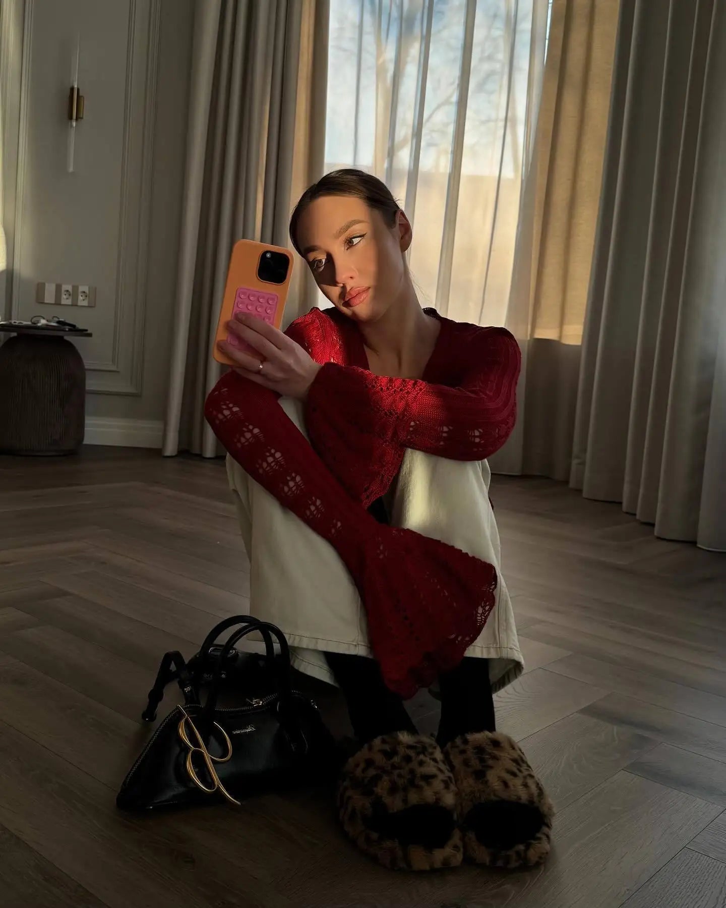 Tossy Knitwear Hollow Out Sweater Cardigan Women V-Neck Long Sleeve See-Through Cropped Top Summer Knit Patchwork Cardigan Top