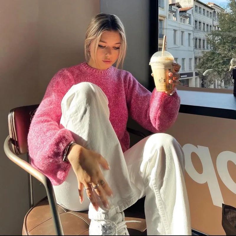 Tossy Lace-Up Backless Sweater Pullover For Women Sexy Long Sleeve Fashion Turtleneck Loose Bandage High Street Camisola Top