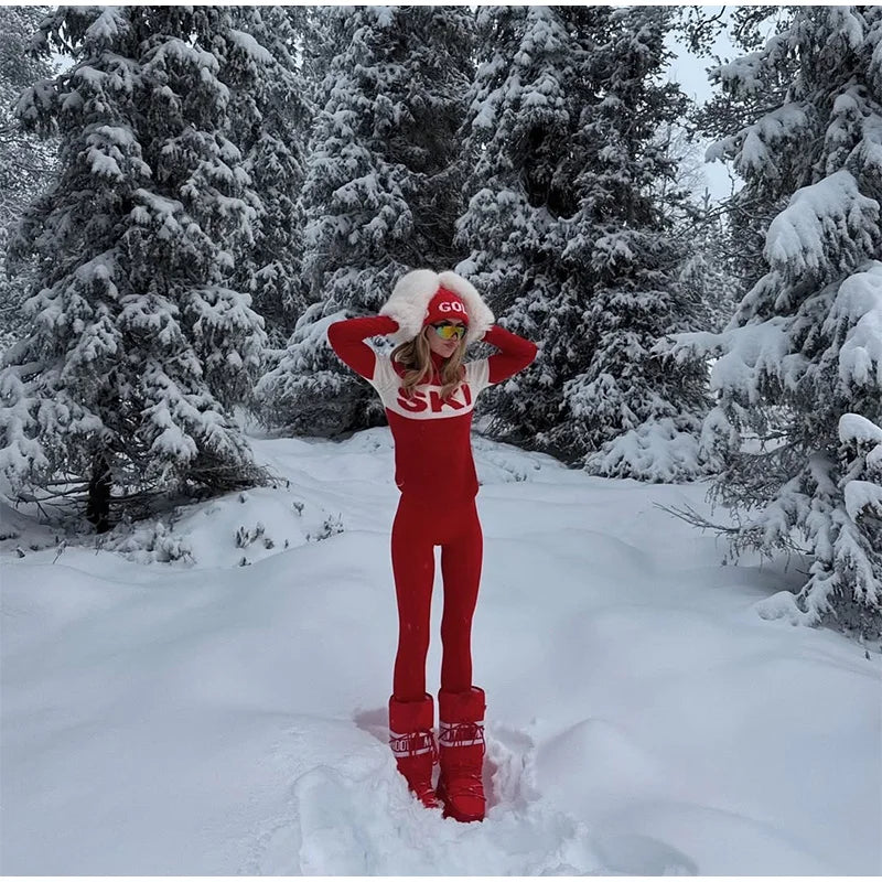 Casual Knitted Turtleneck Ski Sweater Women Vintage Jacquard Pullover Slim Sweaters Female 2026 Winter Versatile Chic Outdoor