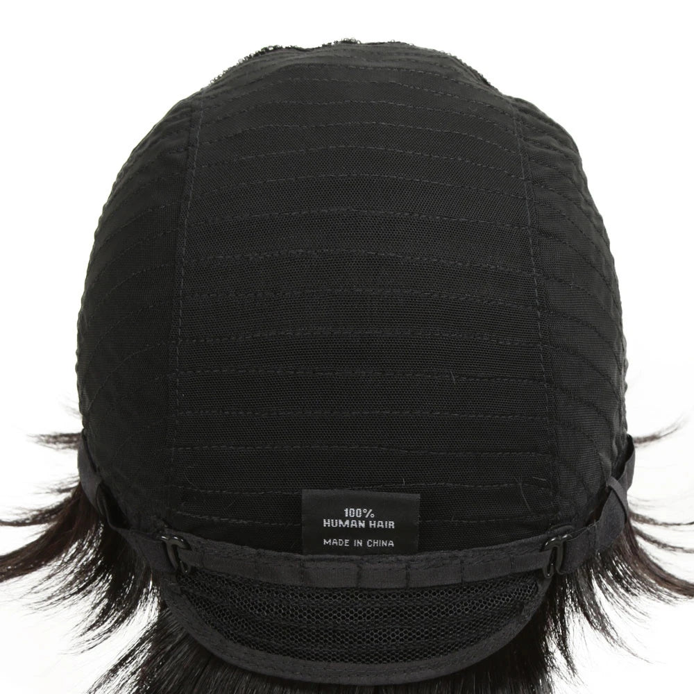 Lekker Clearance Short Pixie Cut Straight Bob 100% Human Hair Wig With Bangs For Women Brazilian Remy Hair Nature Daily Wigs