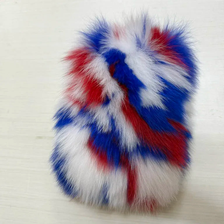 MS.MinShu-Hand Made Knitted Elastic Headband for Women, Genuine Fox Fur, Head Warmer, Neck Ring, Winter