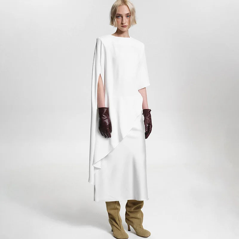 Tossy Fashion White Satin Tank Top For Women Short Sleeve Loose Solid Elegant Commute Autumn 2025 Clothes Female Tanks Tee Top