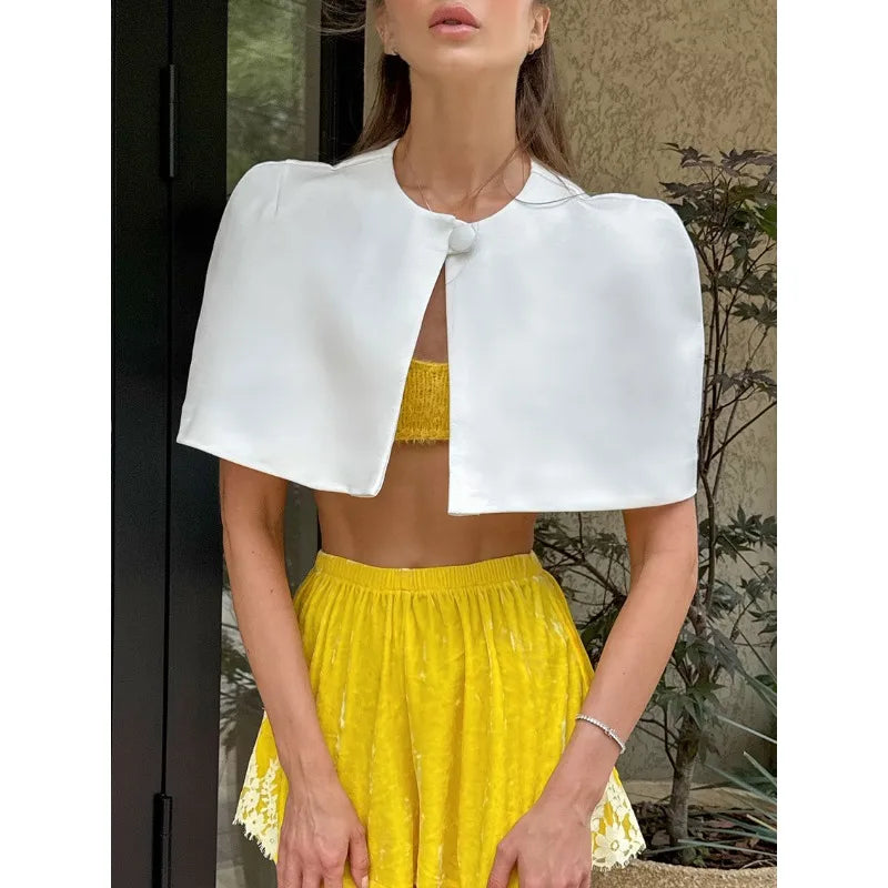 Tossy Summer Fashion Tanks Cover up For Women Patchwork Commute Cardigan Cropped Top Clothes Female Elegant Solid Y2k Vest Top