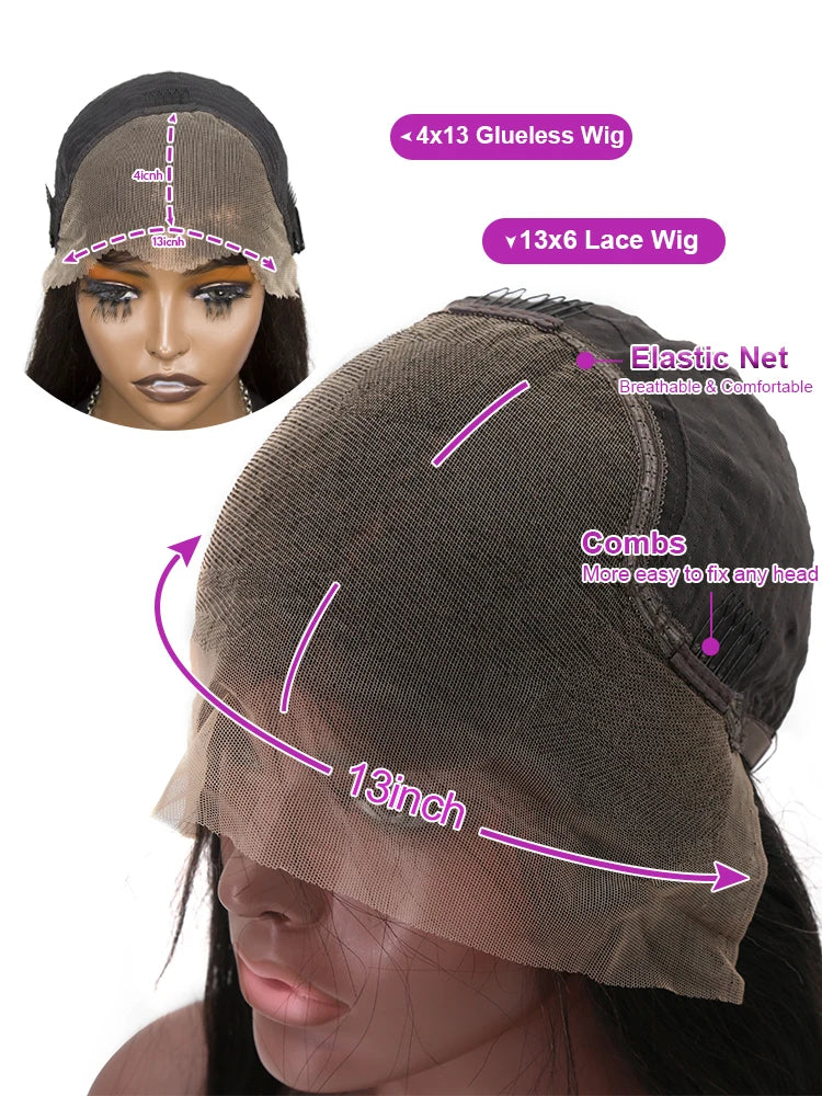 Brazilian Human Hair Bob Wigs Glueless HD Lace Front Wig No Glue Short Bone Straight Lace Frontal Wig Ready to Wear 250 Density