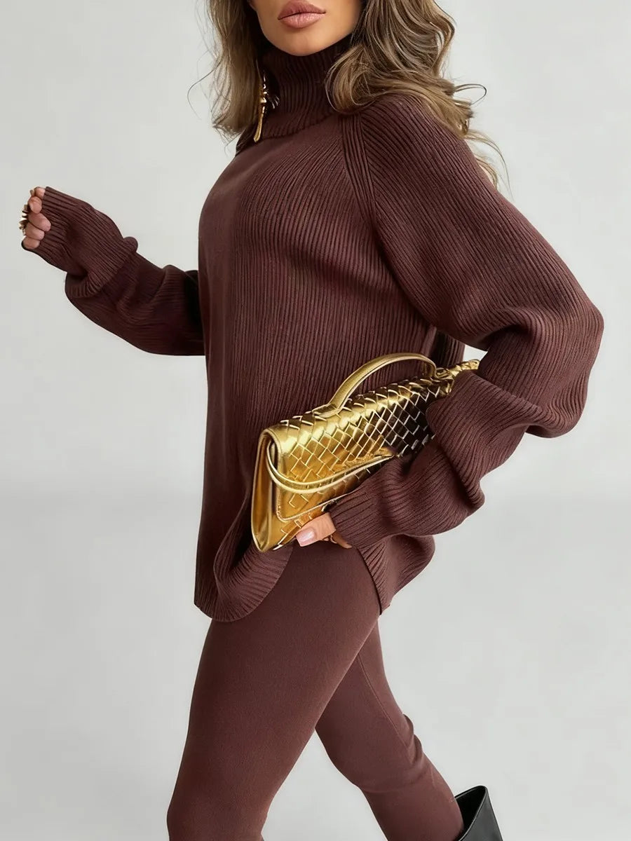 TWOTWINSTYLE Solid Loose Spliced Zipper Casual Sweaters for Women High Neck Long Sleeves Patchwork Embroidery Sweater Female New