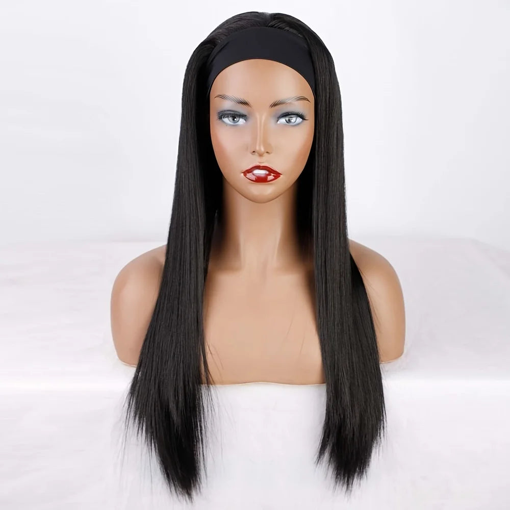 Natural Short Bob Wig with Adjustable Headband – Stylish Synthetic Wig for Women | Lightweight & Tangle-Free