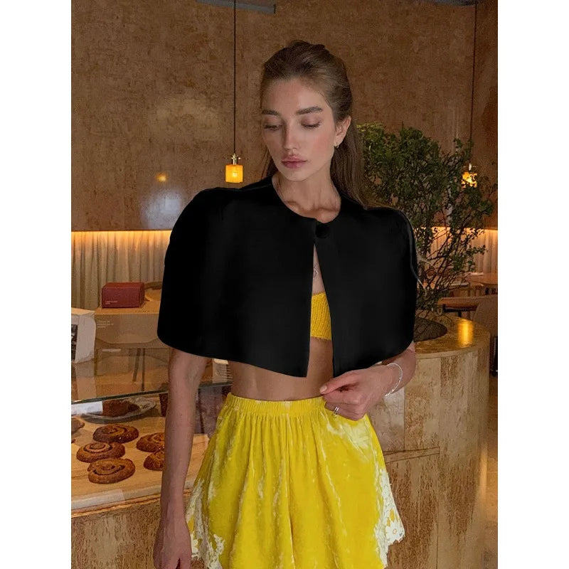 Tossy Summer Fashion Tanks Cover up For Women Patchwork Commute Cardigan Cropped Top Clothes Female Elegant Solid Y2k Vest Top