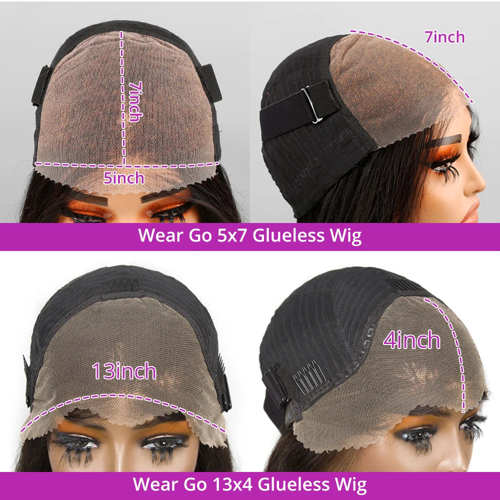 Brazilian Human Hair Bob Wigs Glueless HD Lace Front Wig No Glue Short Bone Straight Lace Frontal Wig Ready to Wear 250 Density