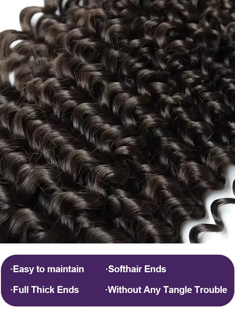 28 30 32Inches Deep Wave Human Hair Bundles Brazilian Remy Unprocessed Weaving Curly Human Hair Bundles 1 2 3 4 Extensions Deals