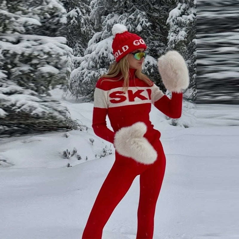 Casual Knitted Turtleneck Ski Sweater Women Vintage Jacquard Pullover Slim Sweaters Female 2026 Winter Versatile Chic Outdoor