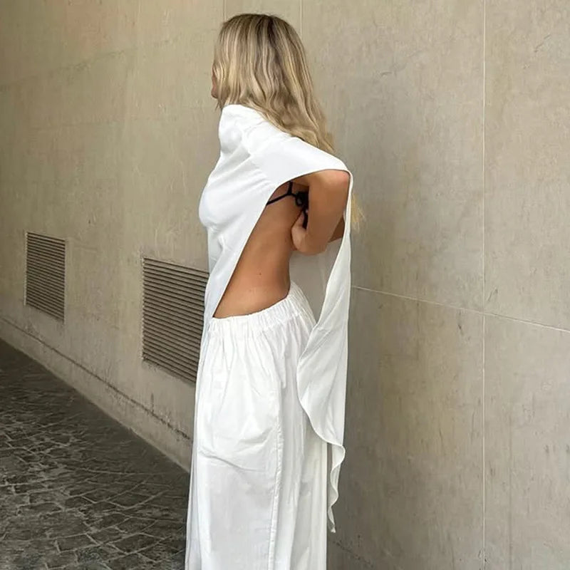 Tossy Fashion White Satin Tank Top For Women Short Sleeve Loose Solid Elegant Commute Autumn 2025 Clothes Female Tanks Tee Top