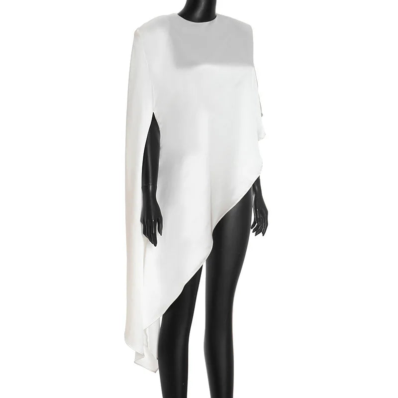 Tossy Fashion White Satin Tank Top For Women Short Sleeve Loose Solid Elegant Commute Autumn 2025 Clothes Female Tanks Tee Top