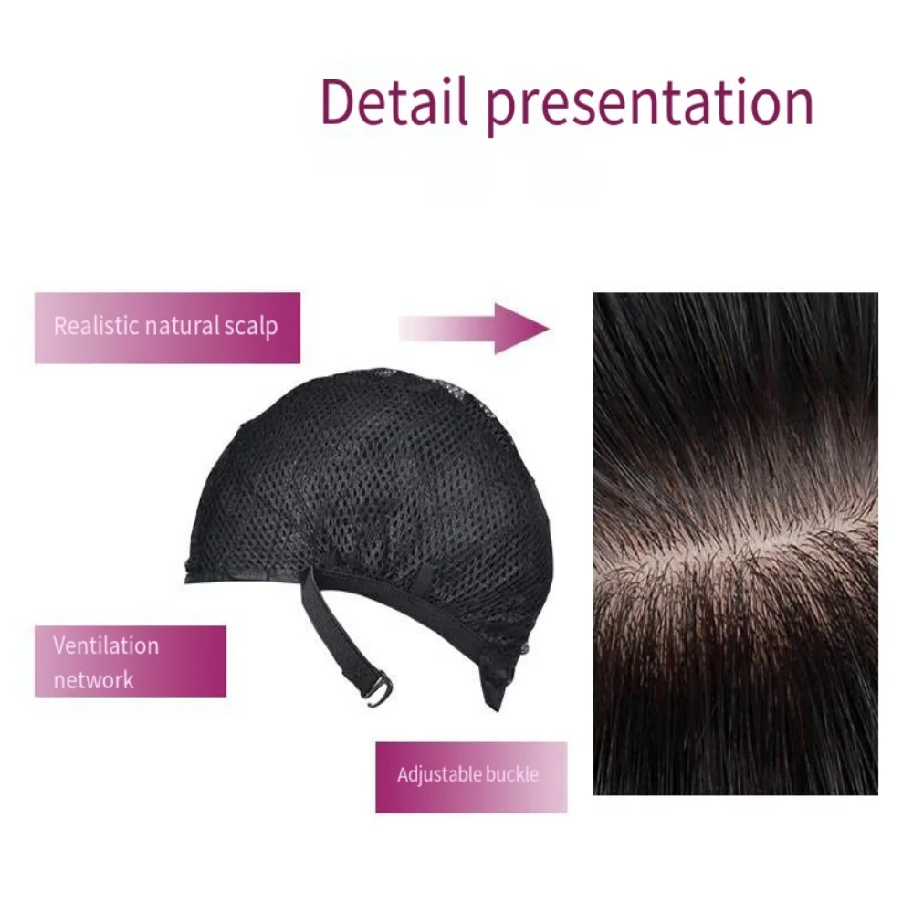 Men's Shoulder-Length Curly Wig - Synthetic Heat Resistant, Black/Brown Natural Look