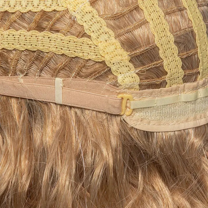 Ombre Blonde Brown Long Wavy Glueless Synthetic Wig - Natural Dimensional Highlights