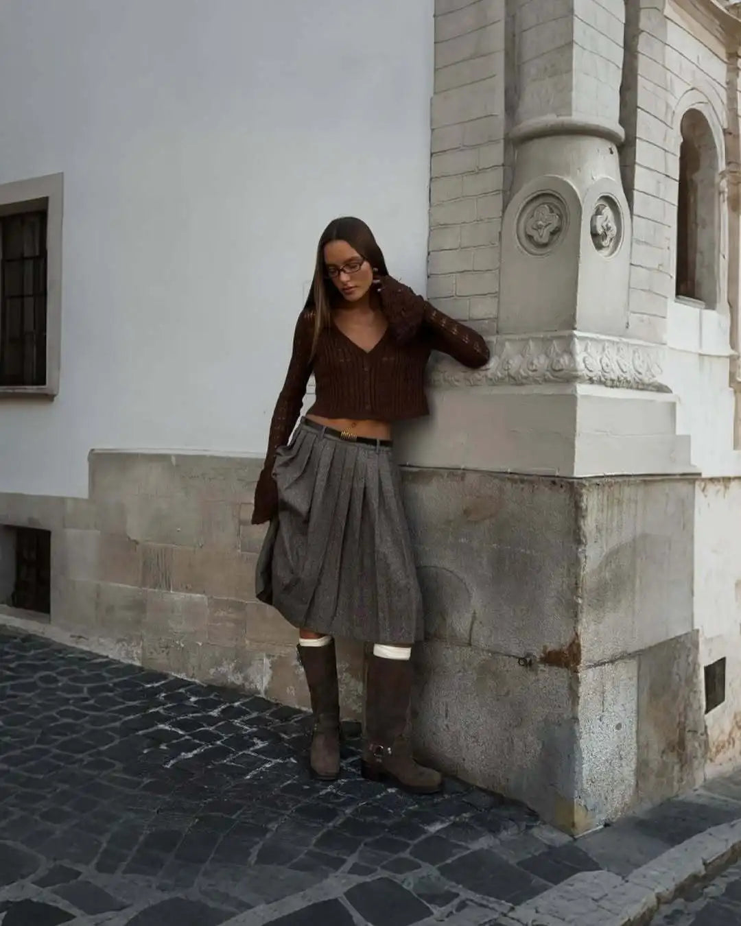 Tossy Knitwear Hollow Out Sweater Cardigan Women V-Neck Long Sleeve See-Through Cropped Top Summer Knit Patchwork Cardigan Top