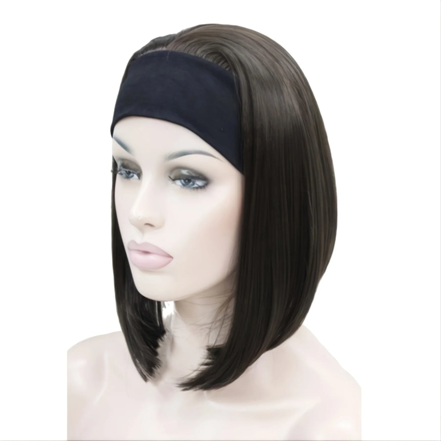 Natural Short Bob Wig with Adjustable Headband – Stylish Synthetic Wig for Women | Lightweight & Tangle-Free