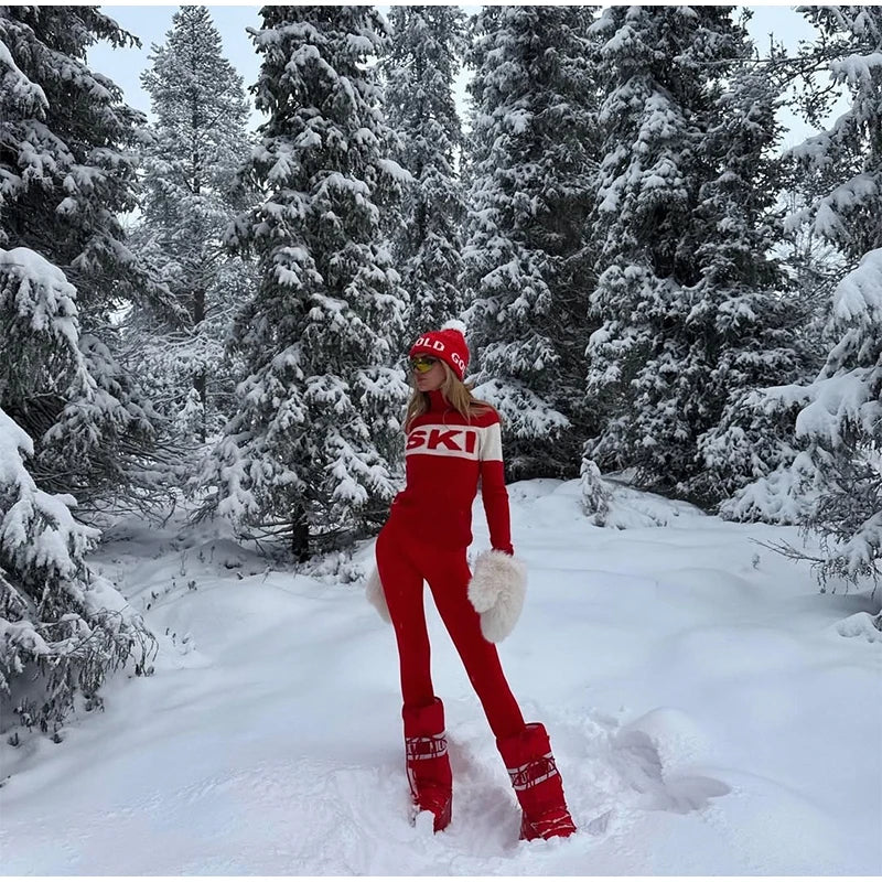 Casual Knitted Turtleneck Ski Sweater Women Vintage Jacquard Pullover Slim Sweaters Female 2026 Winter Versatile Chic Outdoor