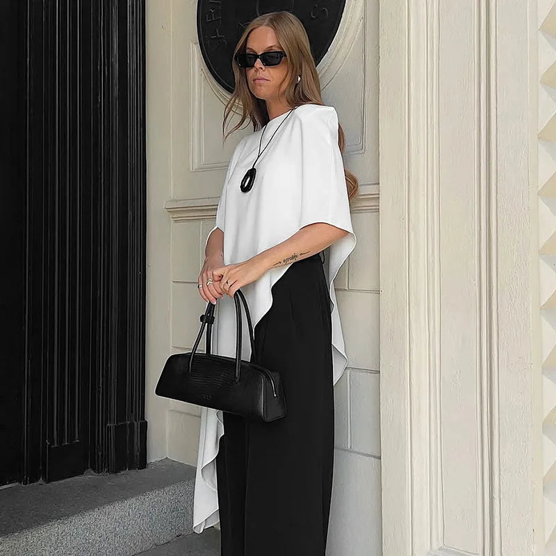 Tossy Fashion White Satin Tank Top For Women Short Sleeve Loose Solid Elegant Commute Autumn 2025 Clothes Female Tanks Tee Top